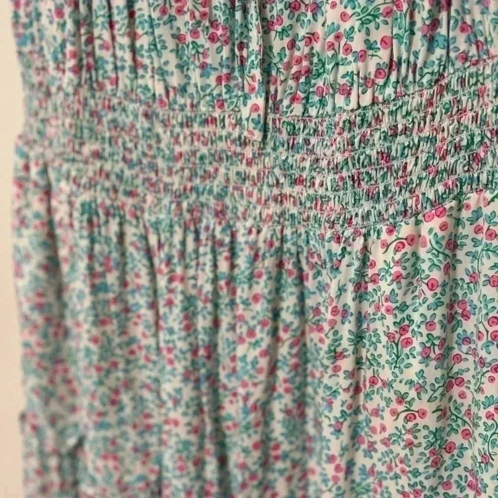 J. Crew‎ Puff-sleeve midi dress in floral 🩵